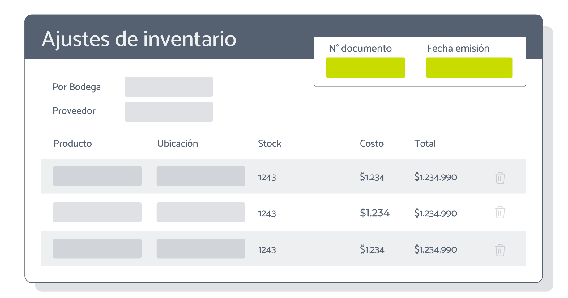 Ajustes de inventario